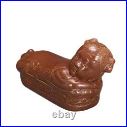 14.3 China Song Ding Kiln Violet Gold Glaze Porcelain Doll Pillow Statue 14.3 China Song Ding Kiln Violet Gold Glaze Porcelain Doll Pillow Statue
