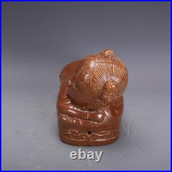 14.3 China Song Ding Kiln Violet Gold Glaze Porcelain Doll Pillow Statue 14.3 China Song Ding Kiln Violet Gold Glaze Porcelain Doll Pillow Statue