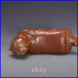 14.3 China Song Ding Kiln Violet Gold Glaze Porcelain Doll Pillow Statue 14.3 China Song Ding Kiln Violet Gold Glaze Porcelain Doll Pillow Statue