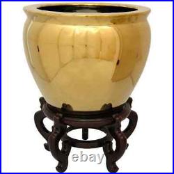 14 in. Solid Gold Porcelain Fishbowl