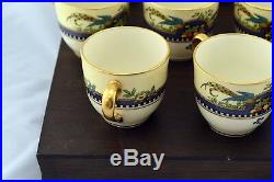 14pc. Vintage Lenox Florida China Demi Cups Gold Rim Dinnerware Bird