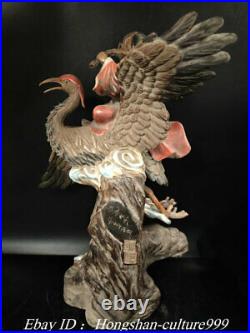 15Old Shiwan Porcelain Shouxing God Immortal Star Longevity Ride Crane Statue