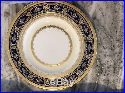 15 Tiffany Minton Bone China Luncheon Dessert Plate Cobalt Blue with Gold H3839