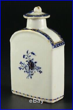 1735-1796 QIANLONG Qing Chinese Fine Porcelain Tea Caddy Blue & White, Gold