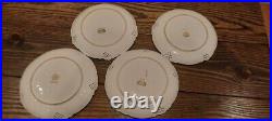 1880s Collamore Brownfield & Sons Fine China Gold porcelain gold leaves 4 plates