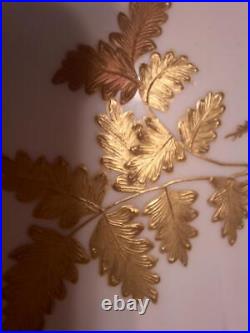 1880s Collamore Brownfield & Sons Fine China Gold porcelain gold leaves 4 plates