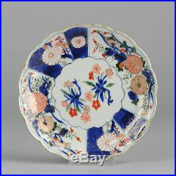 18C Japanese Porcelain Plate Edo Period Peony Flowers Trees Gold Green