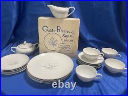 18 piece Kaysons Golden Rhapsody Fine China Japan 1961 Vintage. Plates in Box