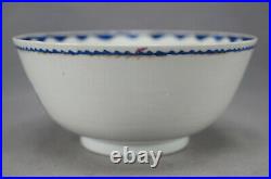 18th Century Chinese Export Porcelain Gold Rose & Blue Ribbon Waste / Slop Bowl
