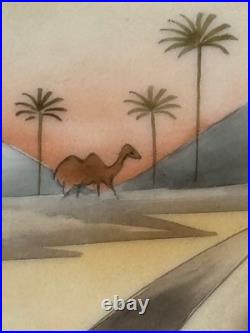 1921 Nippon Porcelain HandPaint Egyptian Revival 1 Lg & 4 Sm Bowls Camel Pyramid