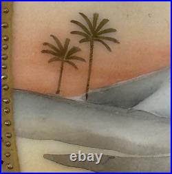 1921 Nippon Porcelain HandPaint Egyptian Revival 1 Lg & 4 Sm Bowls Camel Pyramid