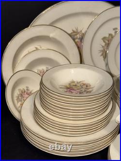 1940s Edwin M Knowles China Dinnerware Lot of 45 Pieces Plates, Bowls & Creamer