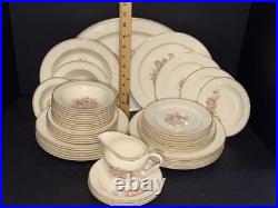 1940s Edwin M Knowles China Dinnerware Lot of 45 Pieces Plates, Bowls & Creamer