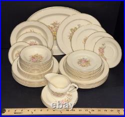 1940s Edwin M Knowles China Dinnerware Lot of 45 Pieces Plates, Bowls & Creamer