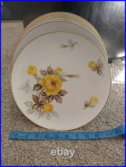 1950s Cotillion by Sango Japan, Yellow Rose Porcelain China set (22k Gold Trim)