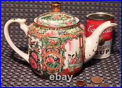 1950s ROSE MEDALLION vtg chinese teapot geisha girl gold porcelain hong kong art