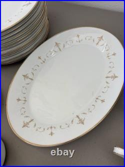 1964-80 Vintage NORITAKE 56 Piece Set Porcelain china, Gold Trim Discontinued