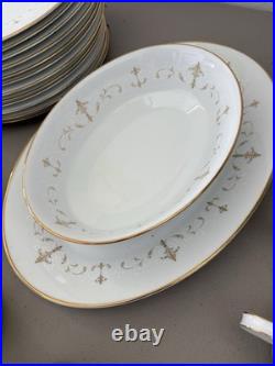 1964-80 Vintage NORITAKE 56 Piece Set Porcelain china, Gold Trim Discontinued