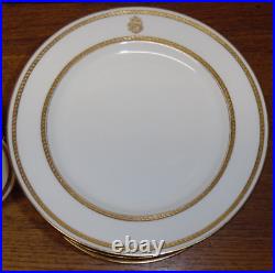 19 Minton R Briggs Boston Bone China Gold Encrusted Band Luncheon Plates -8 7/8