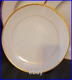 19th C Mintons Gold Encrusted Trim Dinner Luncheon Plates Set 8 Pieces Rare HTF