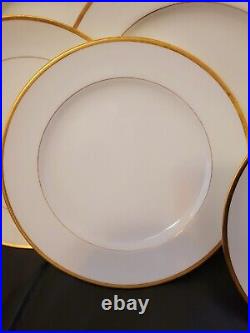 19th C Mintons Gold Encrusted Trim Dinner Luncheon Plates Set 8 Pieces Rare HTF