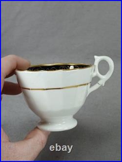 19th Century British Gold Grapes & Cobalt Bone China Coffee Cup & Saucer