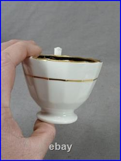 19th Century British Gold Grapes & Cobalt Bone China Coffee Cup & Saucer