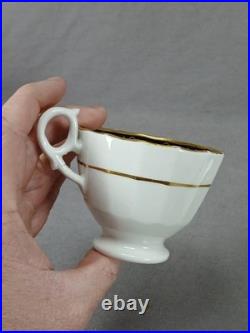19th Century British Gold Grapes & Cobalt Bone China Coffee Cup & Saucer