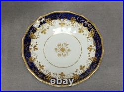 19th Century British Gold Grapes & Cobalt Bone China Coffee Cup & Saucer
