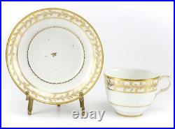 19th Century Continental Gilt Porcelain Cup & Saucer Hand Painted