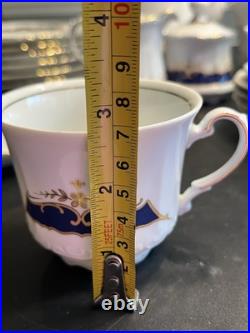 21pc Mitterteich Bavaria Cobalt Blue Gold Trim Coffee Tea Pot Desert Serving Set 21pc Mitterteich Bavaria Cobalt Blue Gold Trim Coffee Tea Pot Desert Serving Set