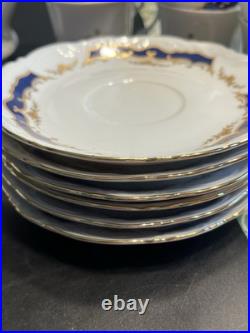 21pc Mitterteich Bavaria Cobalt Blue Gold Trim Coffee Tea Pot Desert Serving Set 21pc Mitterteich Bavaria Cobalt Blue Gold Trim Coffee Tea Pot Desert Serving Set