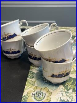 21pc Mitterteich Bavaria Cobalt Blue Gold Trim Coffee Tea Pot Desert Serving Set 21pc Mitterteich Bavaria Cobalt Blue Gold Trim Coffee Tea Pot Desert Serving Set
