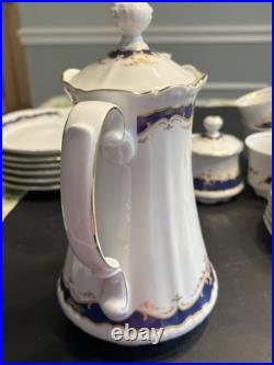 21pc Mitterteich Bavaria Cobalt Blue Gold Trim Coffee Tea Pot Desert Serving Set 21pc Mitterteich Bavaria Cobalt Blue Gold Trim Coffee Tea Pot Desert Serving Set