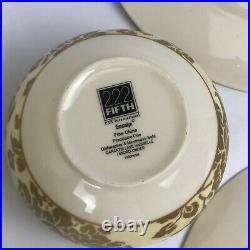 222 Fifth Emmalyn Gold Fine Porcelaine China 4 Piece Place Setting