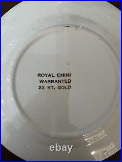 22 Kt. Gold Royal China Warranted 6 Plates Set Of 4