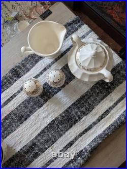 22k Gold Ivory Porcelain Set by Sebring China Made In USA Large Lot