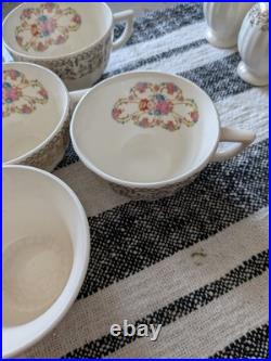 22k Gold Ivory Porcelain Set by Sebring China Made In USA Large Lot