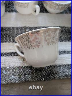 22k Gold Ivory Porcelain Set by Sebring China Made In USA Large Lot
