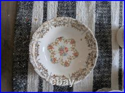 22k Gold Ivory Porcelain Set by Sebring China Made In USA Large Lot