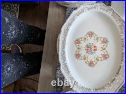 22k Gold Ivory Porcelain Set by Sebring China Made In USA Large Lot