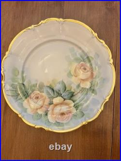 24 Hand Painted China Plate Osborne Sylvia Bavaria 22K Gold