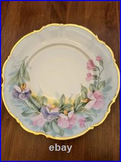 24 Hand Painted China Plate Osborne Sylvia Bavaria 22K Gold