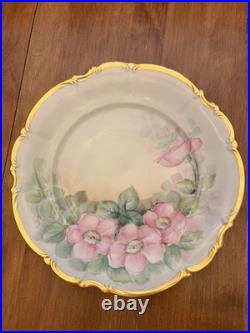 24 Hand Painted China Plate Osborne Sylvia Bavaria 22K Gold
