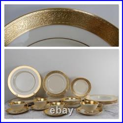 28 Lenox Westchester Gold Encrusted 7 Piece Set Service for 4