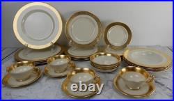 28 Lenox Westchester Gold Encrusted 7 Piece Set Service for 4