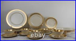 28 Lenox Westchester Gold Encrusted 7 Piece Set Service for 4