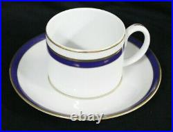 29 Pcs Cobalt & Gold Band VISTA ALEGRE Portugal China Set Teapot Cups & Saucers