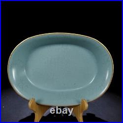 2.5old China Porcelain Song ru kiln gold-plated narcissus basin