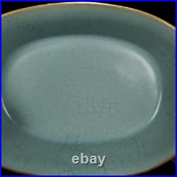 2.5old China Porcelain Song ru kiln gold-plated narcissus basin